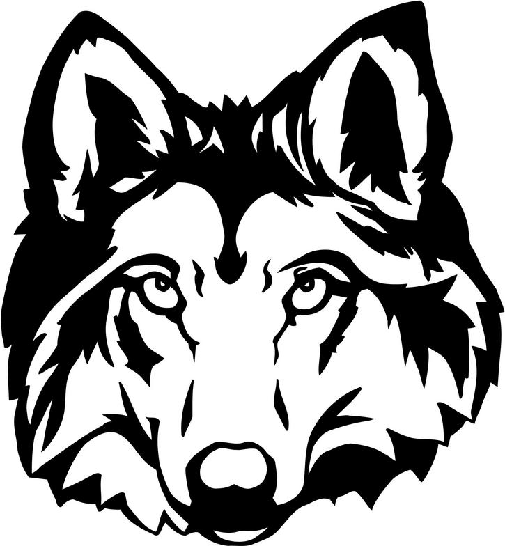 725x784 Wolf Face Outline