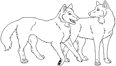 400x229 Wolf Profile Coloring Page