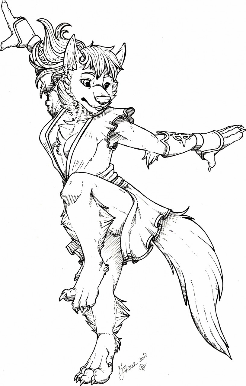 815x1280 Kayla Fighting Stance By Bladewolf