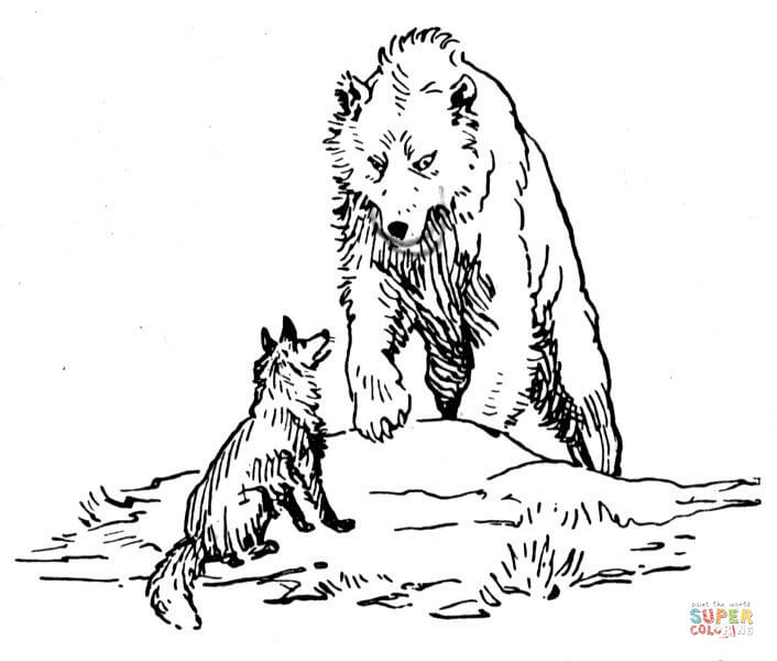 706x600 Bear And Wolf Coloring Page Free Printable Coloring Pages