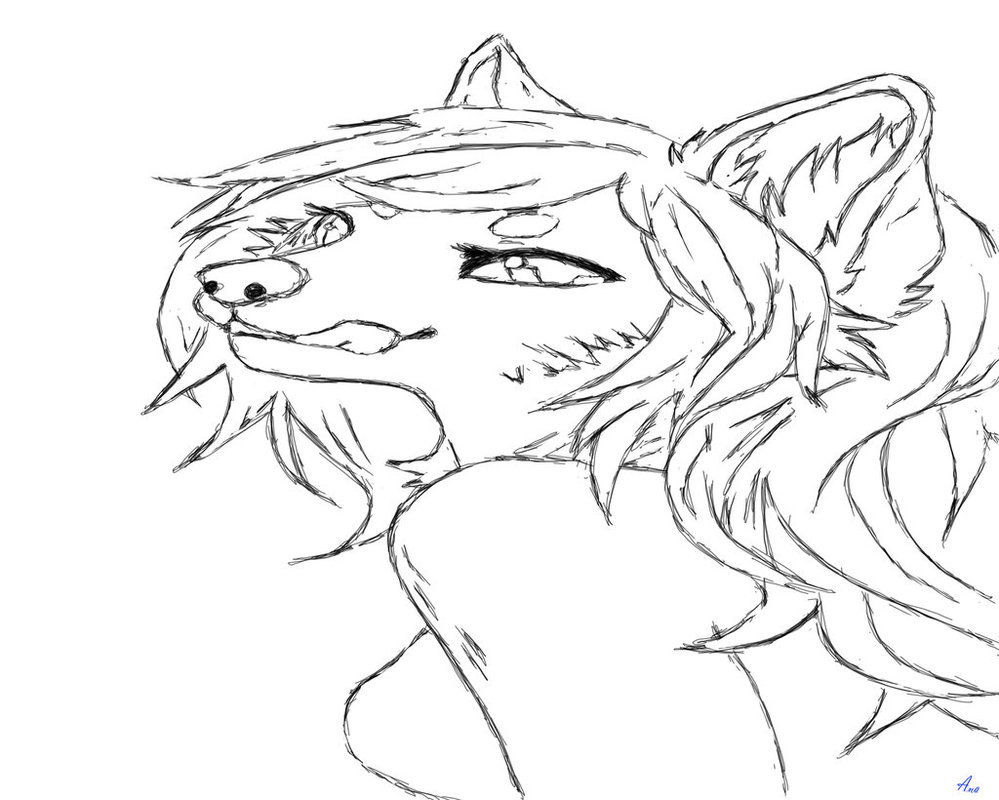 999x800 Sexy Wolf Girl Furry By Anaspencil