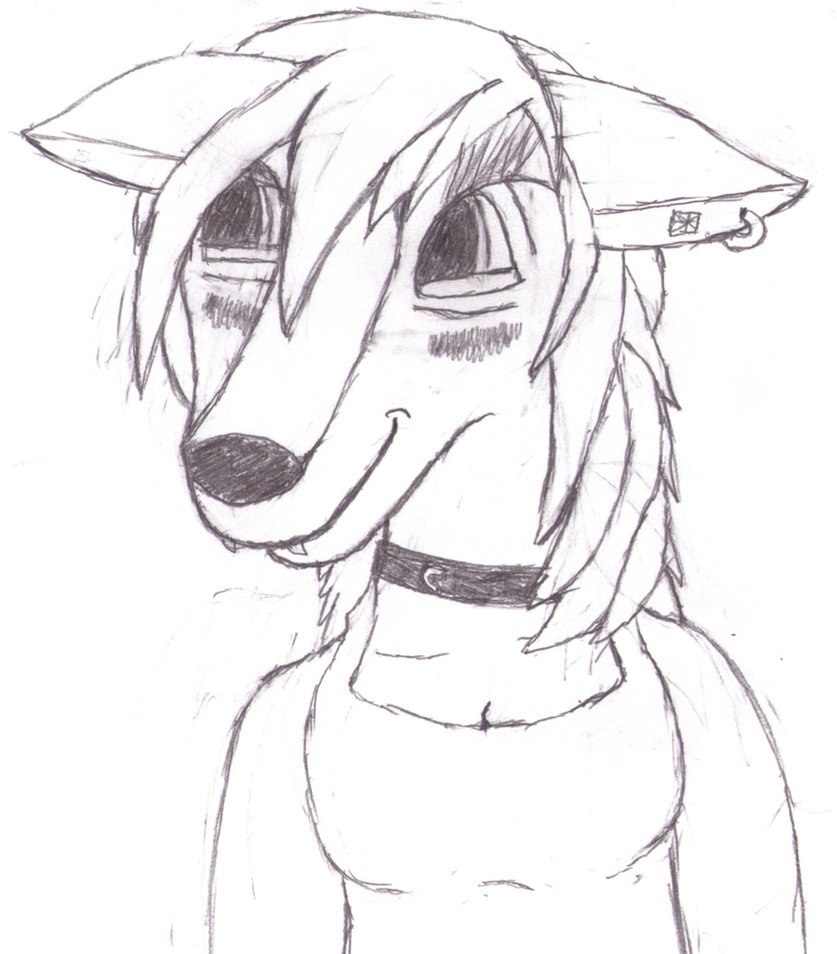 837x954 Tired Blushing Wolf Girl By Erictehfox