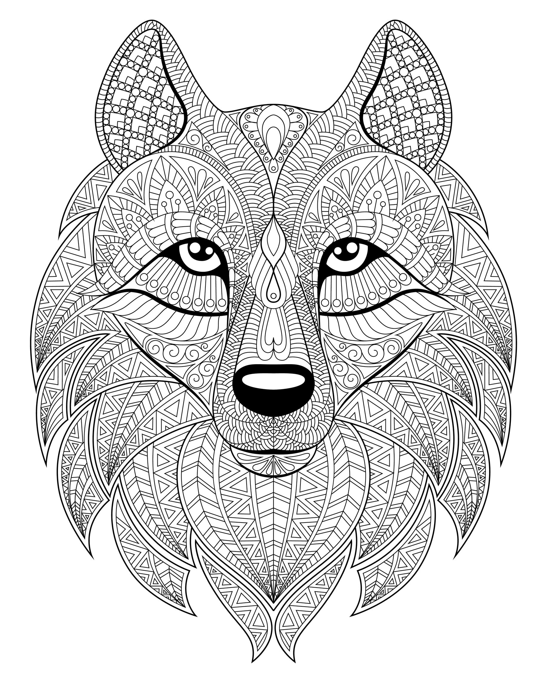 1832x2290 Wolf Head Complex Patterns Wolves