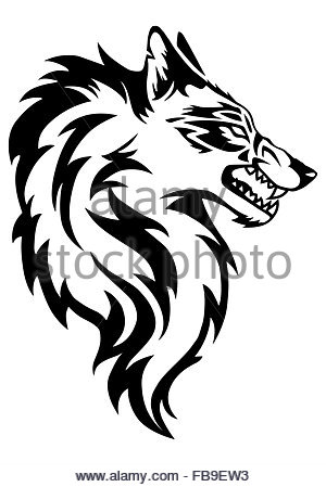 300x449 Wolf Head Tattoo Stock Vector Art Amp Illustration, Vector Image