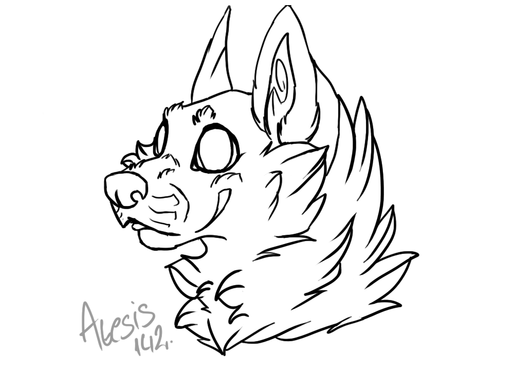 1033x726 Chibi Wolf Head Line Art By That Goose