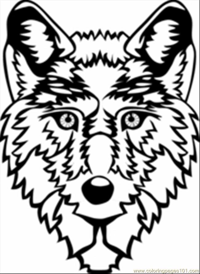 650x891 Wolf Head Coloring Page