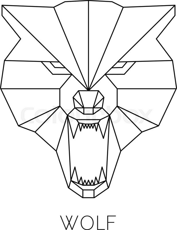 617x800 Wolf Head Geometric Style. Vector Print On T Shirt Stock Vector