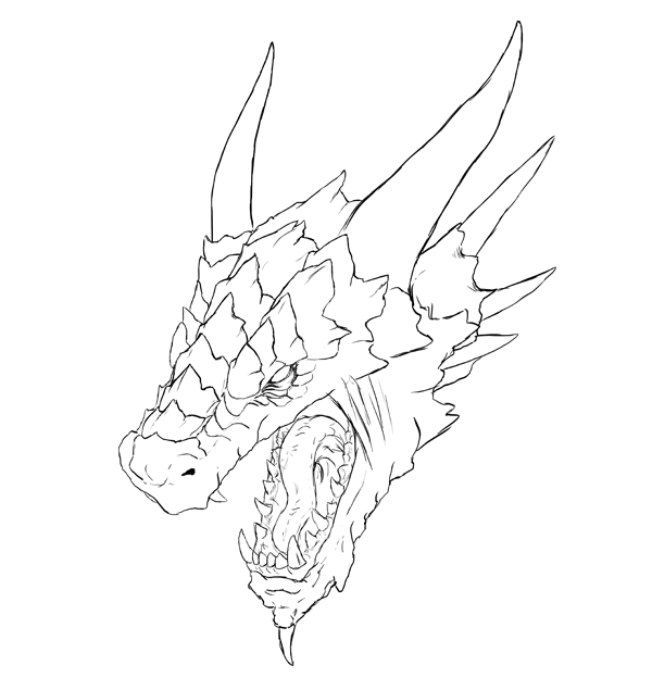 600x635 How To Draw A Realistic Dragon Head In 3d Space