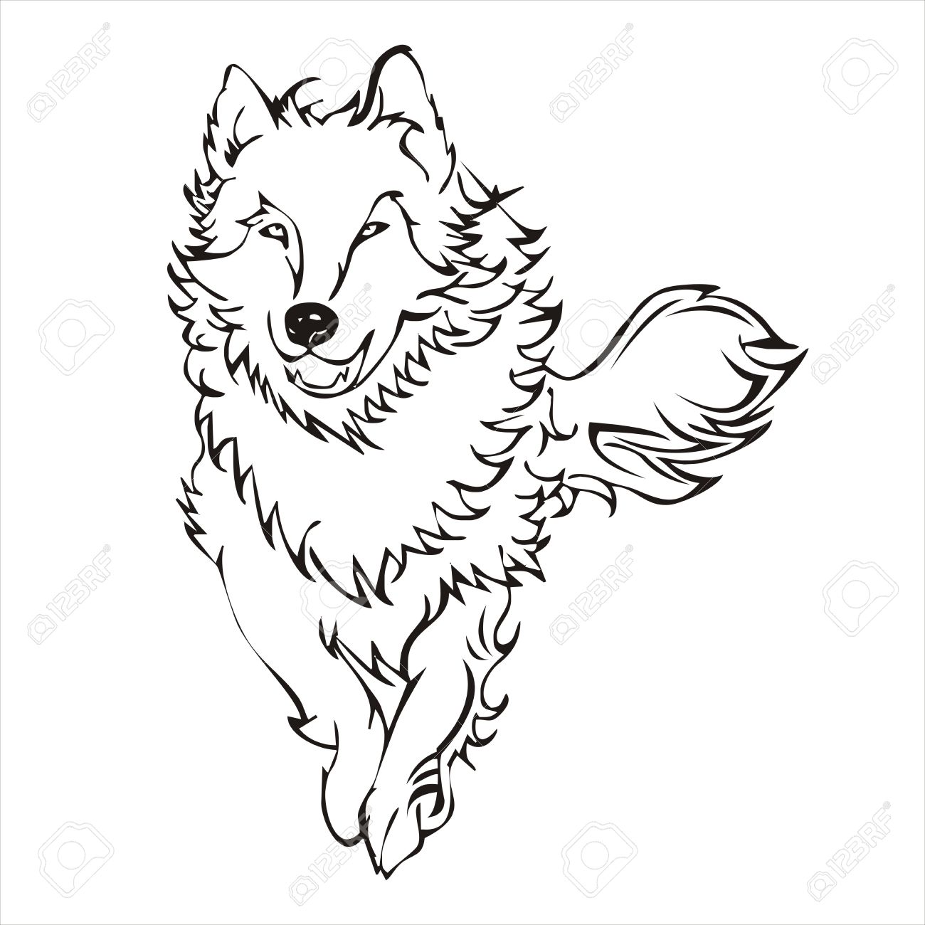 1300x1300 Wolf Run Tattoo Vector Royalty Free Cliparts, Vectors, And Stock