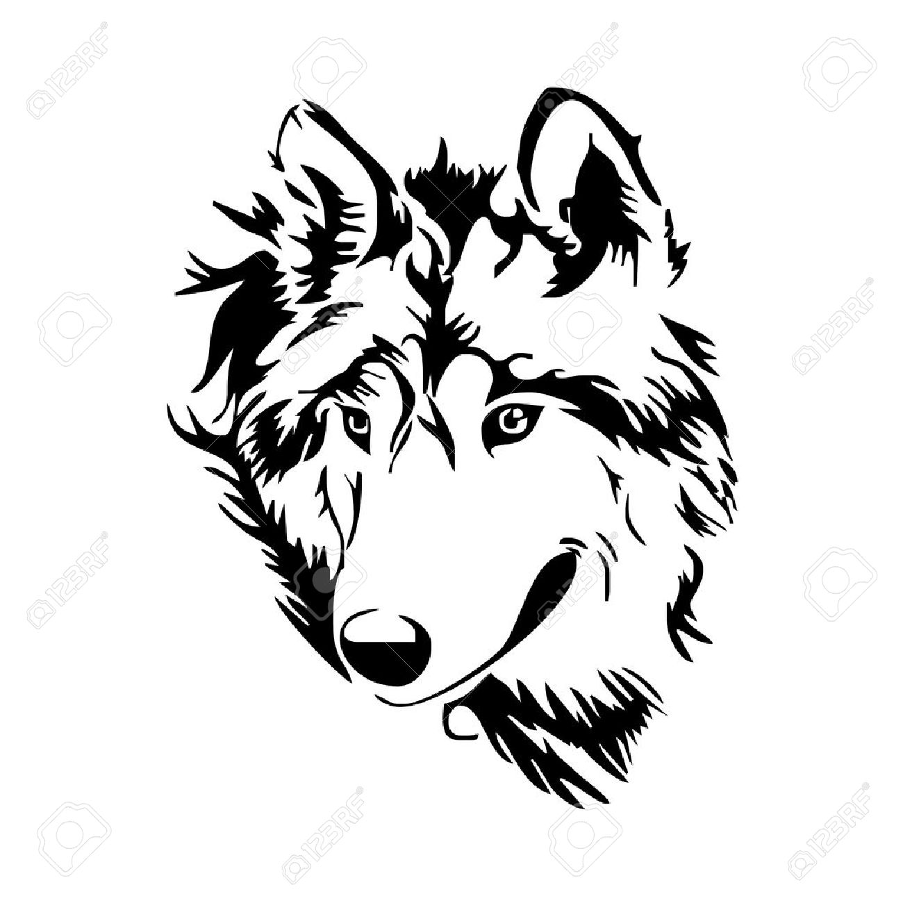 1300x1300 Wolf Head Sketch Royalty Free Cliparts, Vectors, And Stock