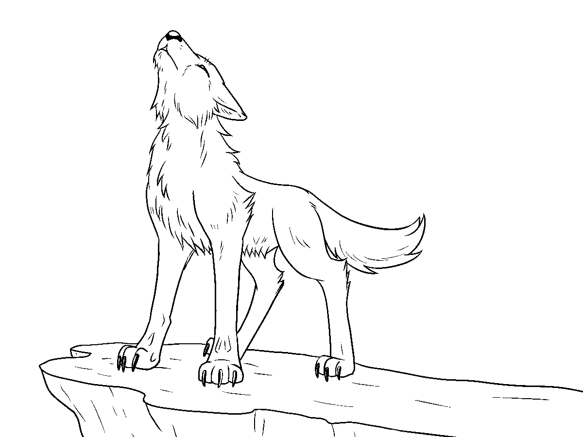 1200x900 Free Howling Wolf Lineart By The Crow Faced Wolf
