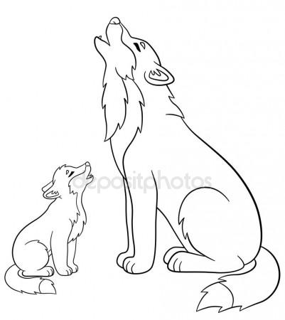 401x450 Dog Howls Cartoon Coloring Page Stock Vector Izakowski
