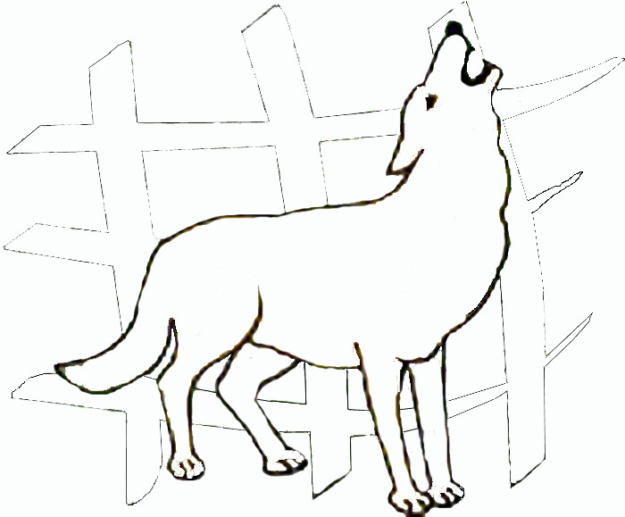 700x579 Color Book Howling Wolf