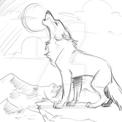 400x400 A Wolf Howling To The Moon By Smiles12345