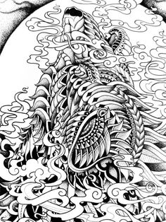 236x314 Pen And Ink Print Wolf Howling Moon Wildlife By Originalsandmore