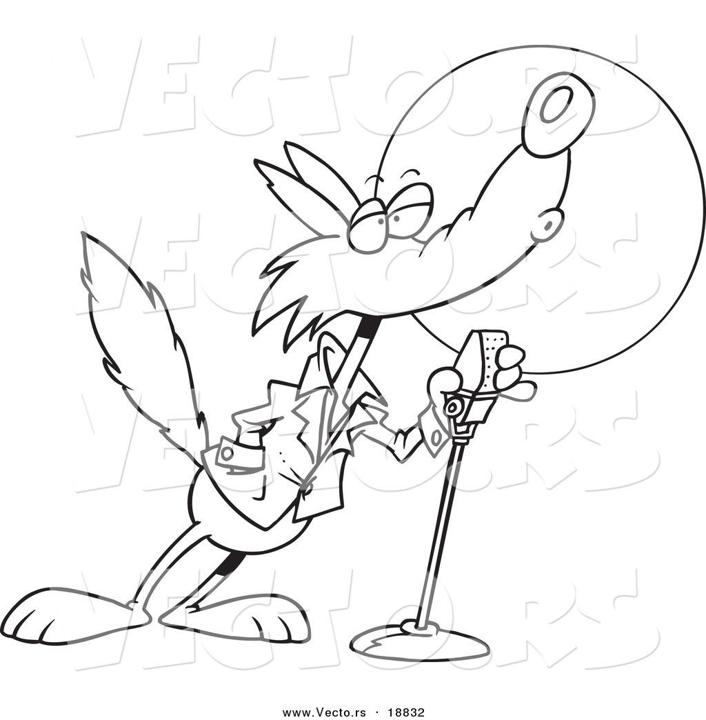 1024x1044 Vector Of A Cartoon Howling Wolf In The Spotlight