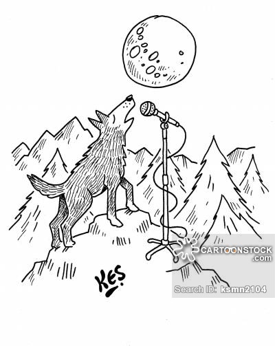 400x503 Wolf Howling At The Moon Drawing