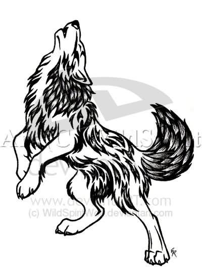 400x546 Wolf Howling At The Red Moon Tattoo On Shoulder Photo