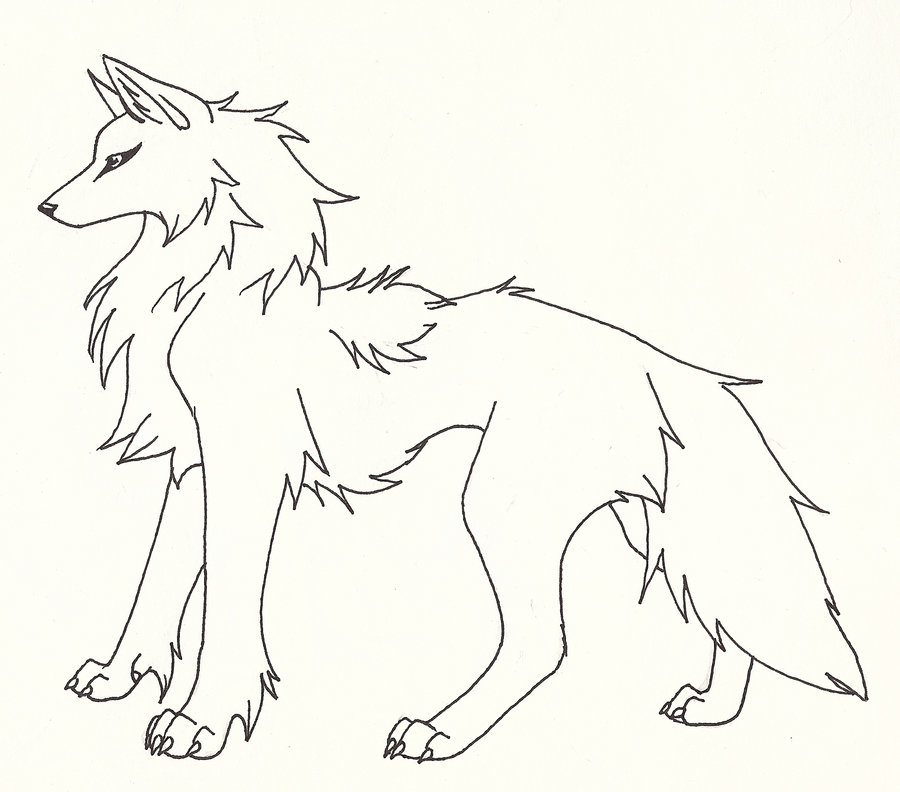 900x792 Wolf Line Art By Captainmorwen