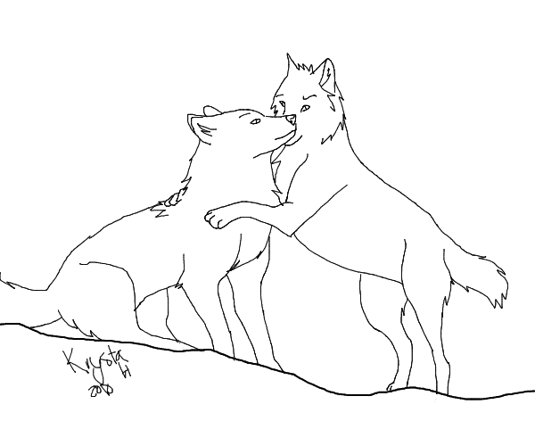 600x472 Wolf Love Lineart By Yipyuffmcmoonypixels