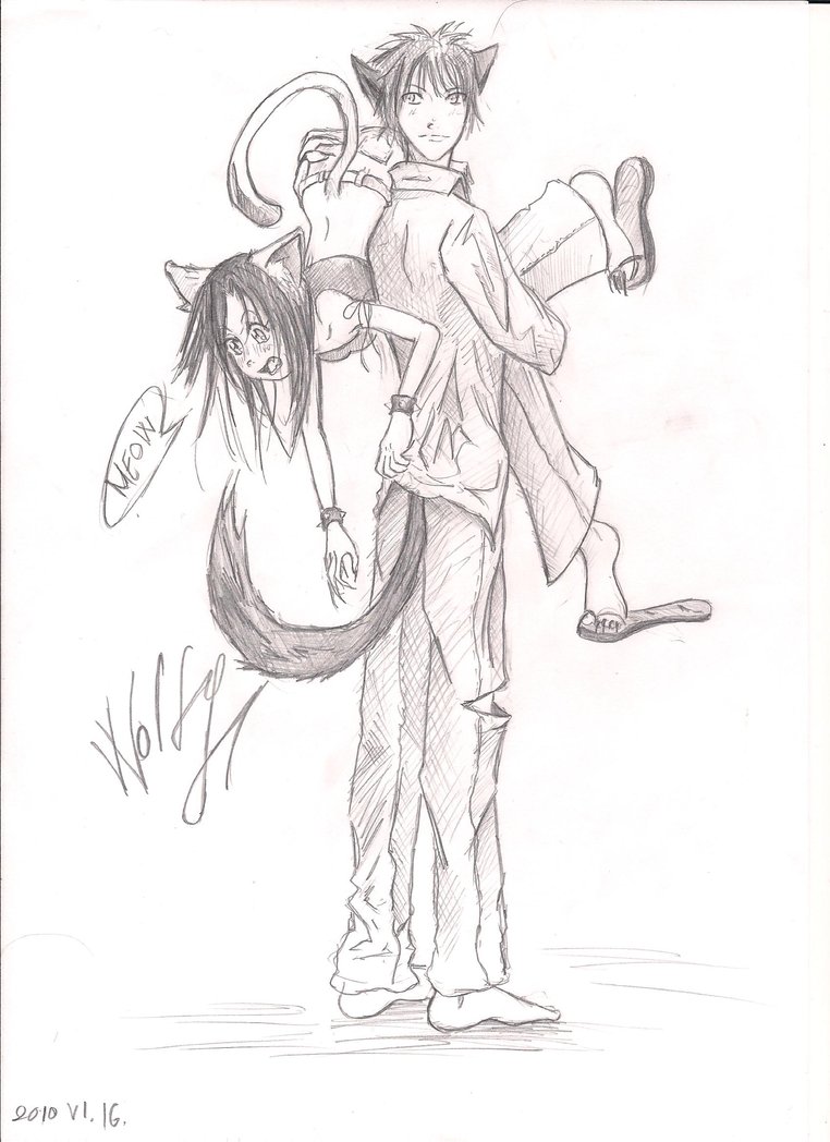 762x1048 Cat And Wolf Love By Wolfy0703
