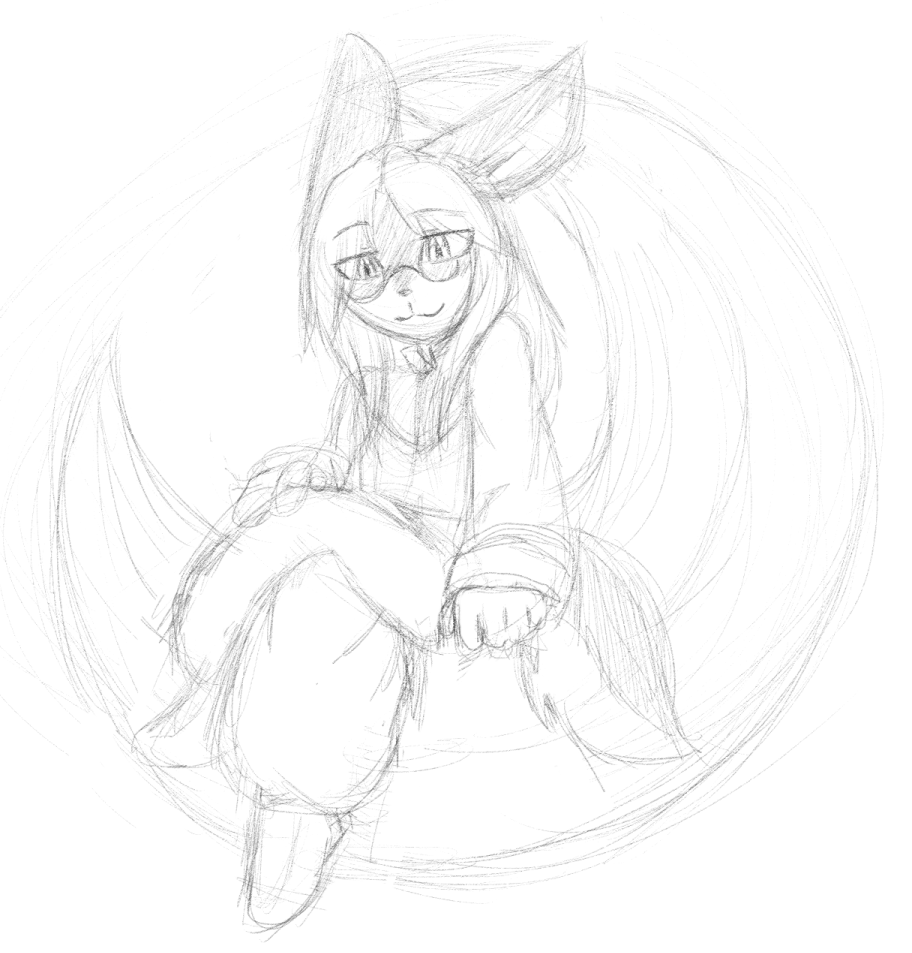 912x953 Sketch Wolf Rabbit In The Moon By Nukude