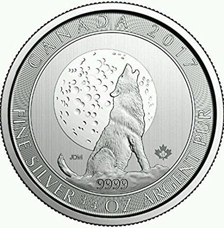 455x463 2017 34 Oz Canadian Silver Wolf Moon Coin