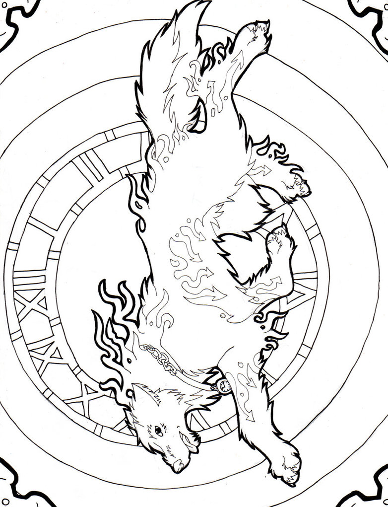 782x1021 Wolf Outlines Drawings