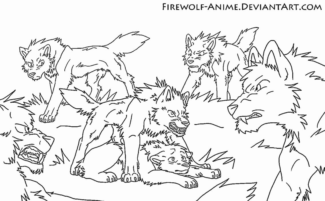 1136x703 Protection From The Pack Lineart By Firewolf Anime