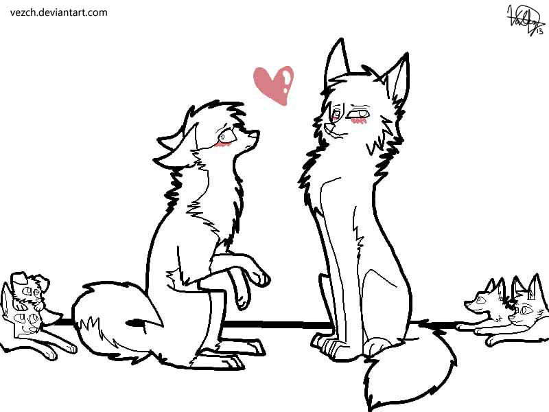 800x600 Lineart Wolf Pack By Vezch