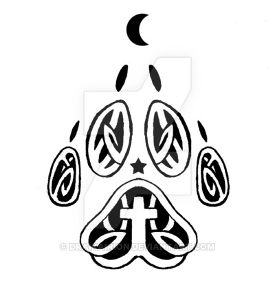 400x417 Gaelic Wolf Paw Cross Tattoo By Draikairion