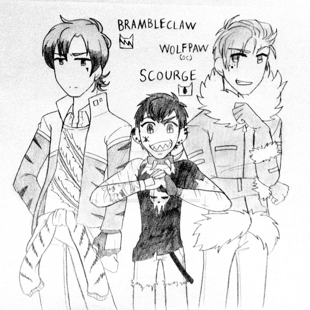1024x1024 Scourage, Wolfpaw, And Brambleclaw By Calibriatheskeleton