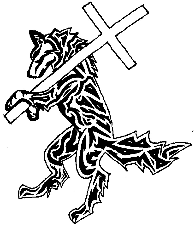 813x948 Tribal Cross Wolf By 4paw