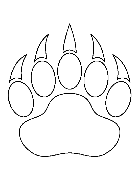 550x712 28 Images Of Bear Paw Print Template Printable