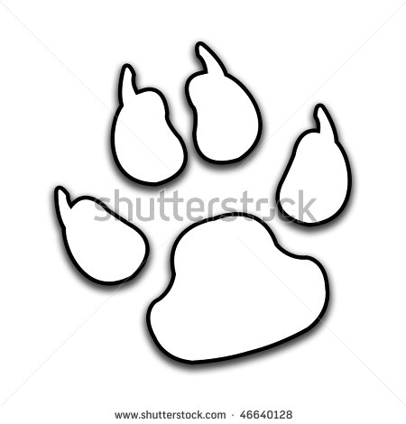 450x470 Wolf Paw Silhouette Paw Print Beading Patterns