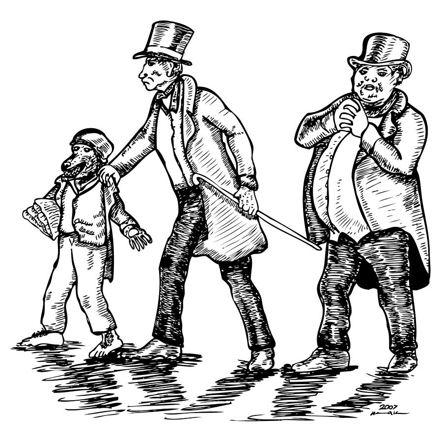 900x900 Wolf Boy And Bullies Drawing By Karl Addison