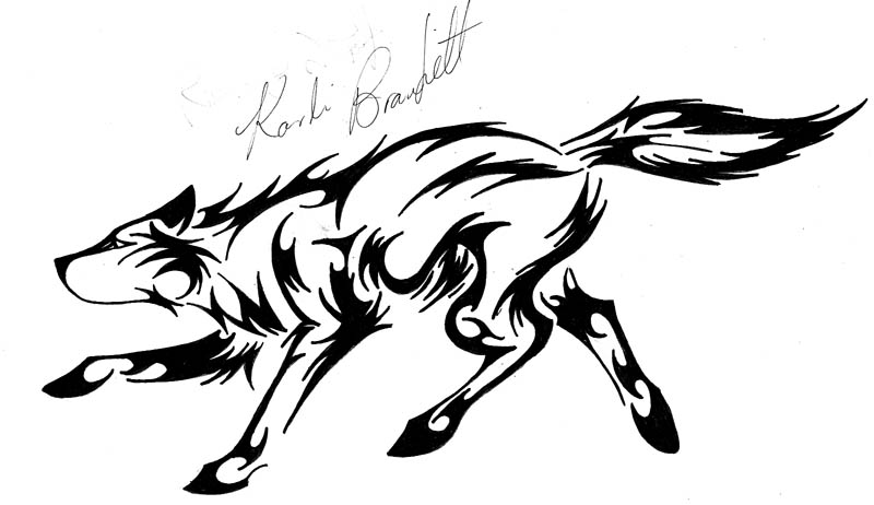 800x462 Tribal Running Wolf Version 2 By Waddygigger