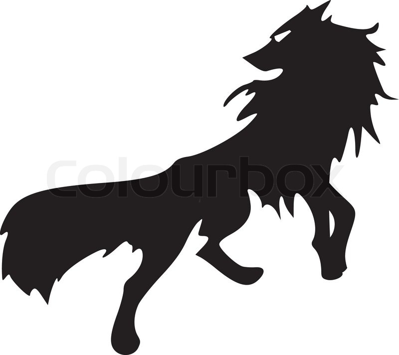 800x712 Silhouette Of Wolf Stock Vector Colourbox