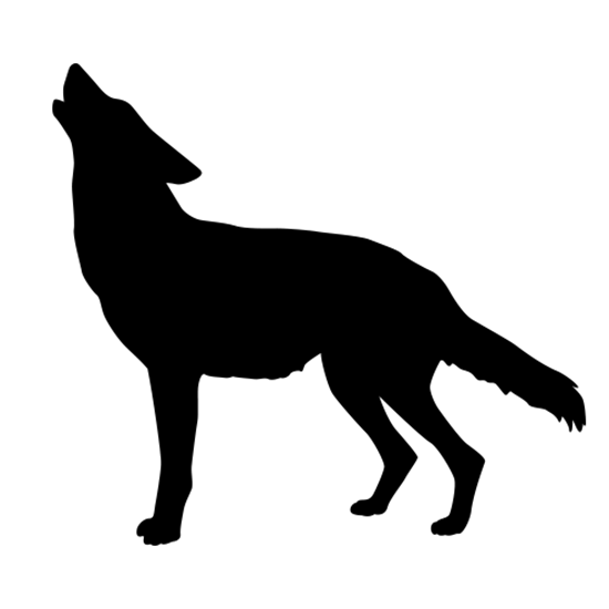 550x550 Wolf Silhouettes (Vinyl Decals) Wolf Howling Silhouette Wall