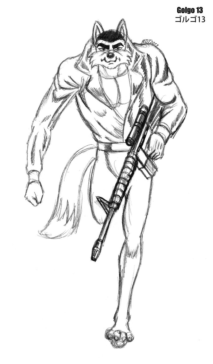 684x1167 Golgo 13 Wolf Sketch By Mdtartist83