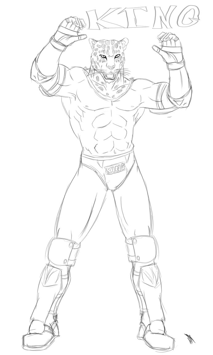 692x1153 King Tekken Sketch By Johnny Wolf