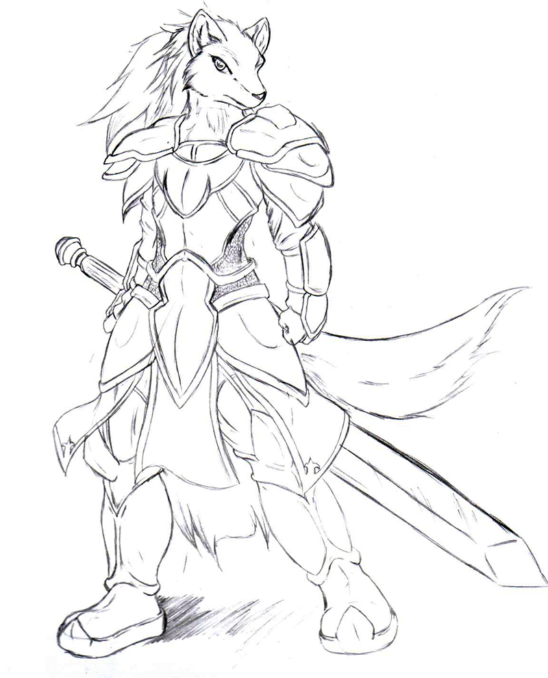 800x989 Armored Wolf By Suirano