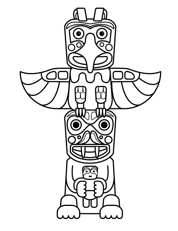 612x792 Totem Pole Clipart Easy