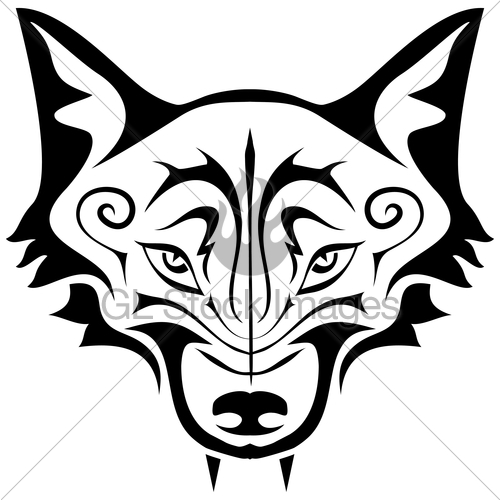 500x500 Fox Face Silhouette