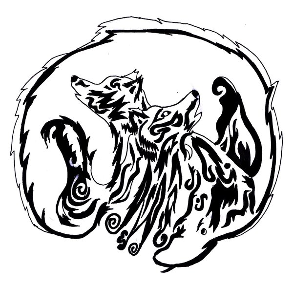 600x583 Wolf Tribal Tattoo By Speed Moonwolf