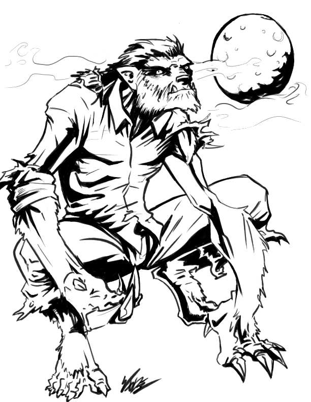 612x792 Wolf Man Sketch