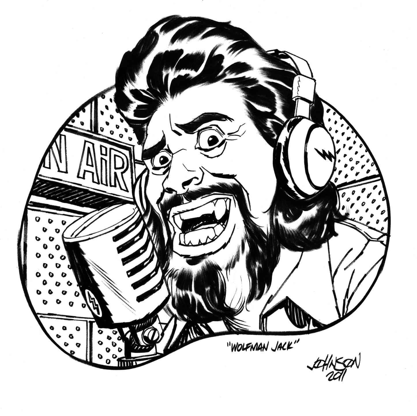 1446x1440 Comic Twart Wolfman Jack By Rev. Dave Johnson