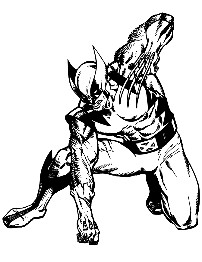 670x867 Wolverine From X Men Cartoon Coloring Page H Amp M Coloring Pages