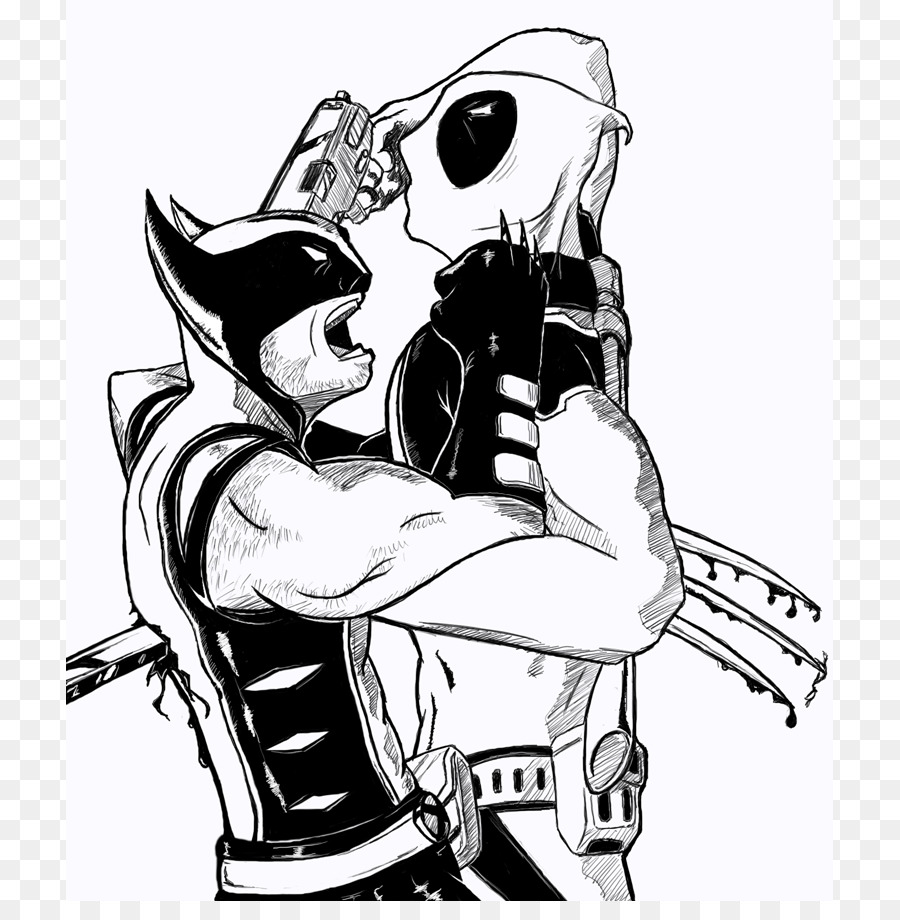 900x920 Wolverine Deadpool Drawing Sketch