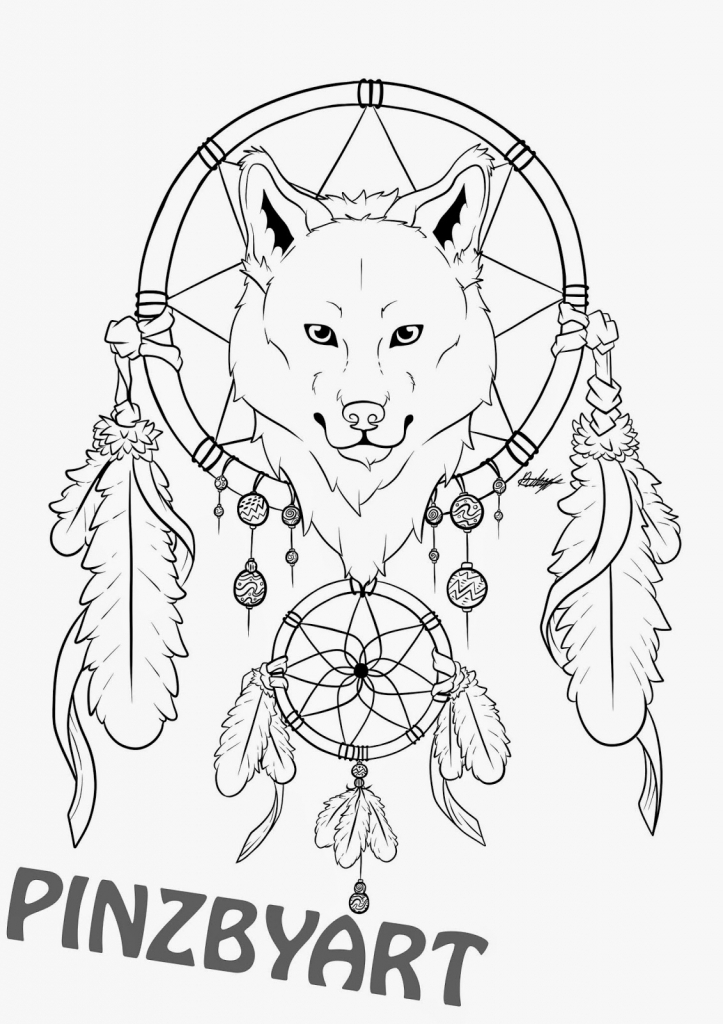 723x1024 Dreamcatcher Drawing Easy Dream Catcher Wolf Drawings Easy Sketch